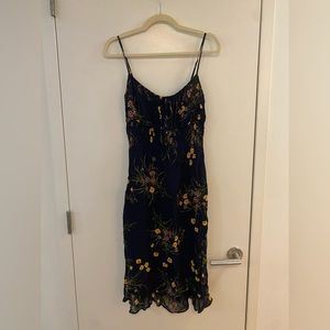 Reformation Navy Floral Dress - Size 8